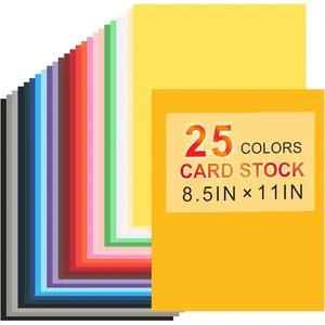 8.5" X 11" Colored Cardstock 25 Sheets 180gsm/65lb Colored Construction Paper for Card Making Printing Printer Invitations Scrapbooking Diy Crafts Decoration