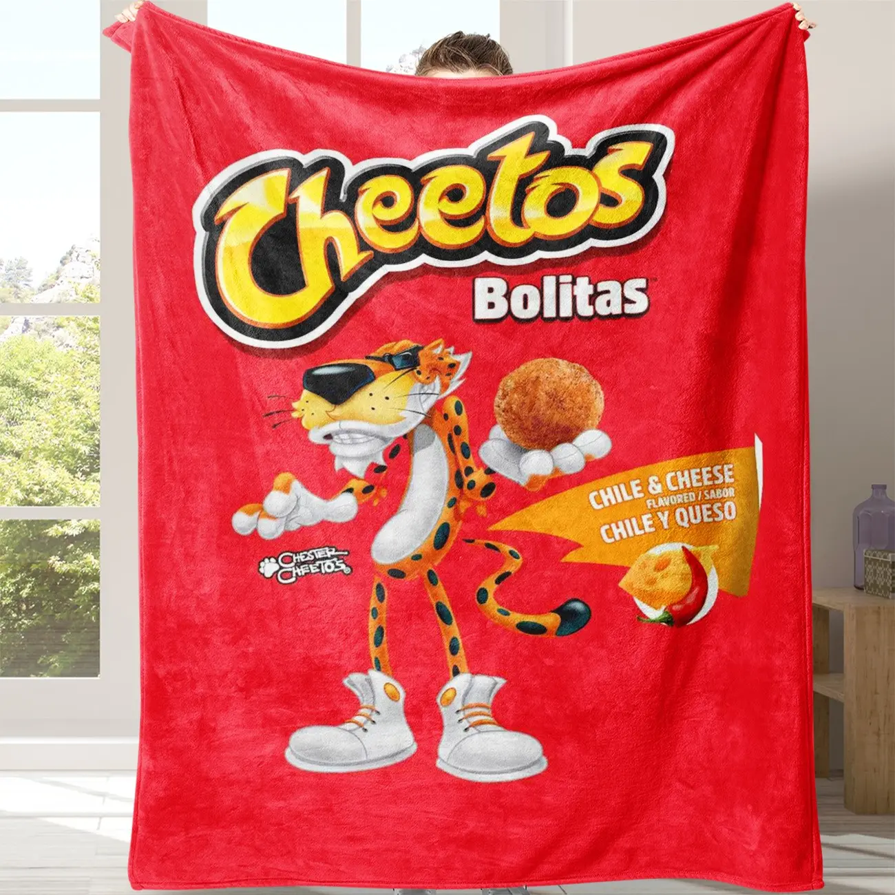 Cheetos Corn Dog Flannel Blanket, Soft and Comfortable, Ideal for All Seasons, Perfect Gift for School, Office, Home, Picnic, Travel