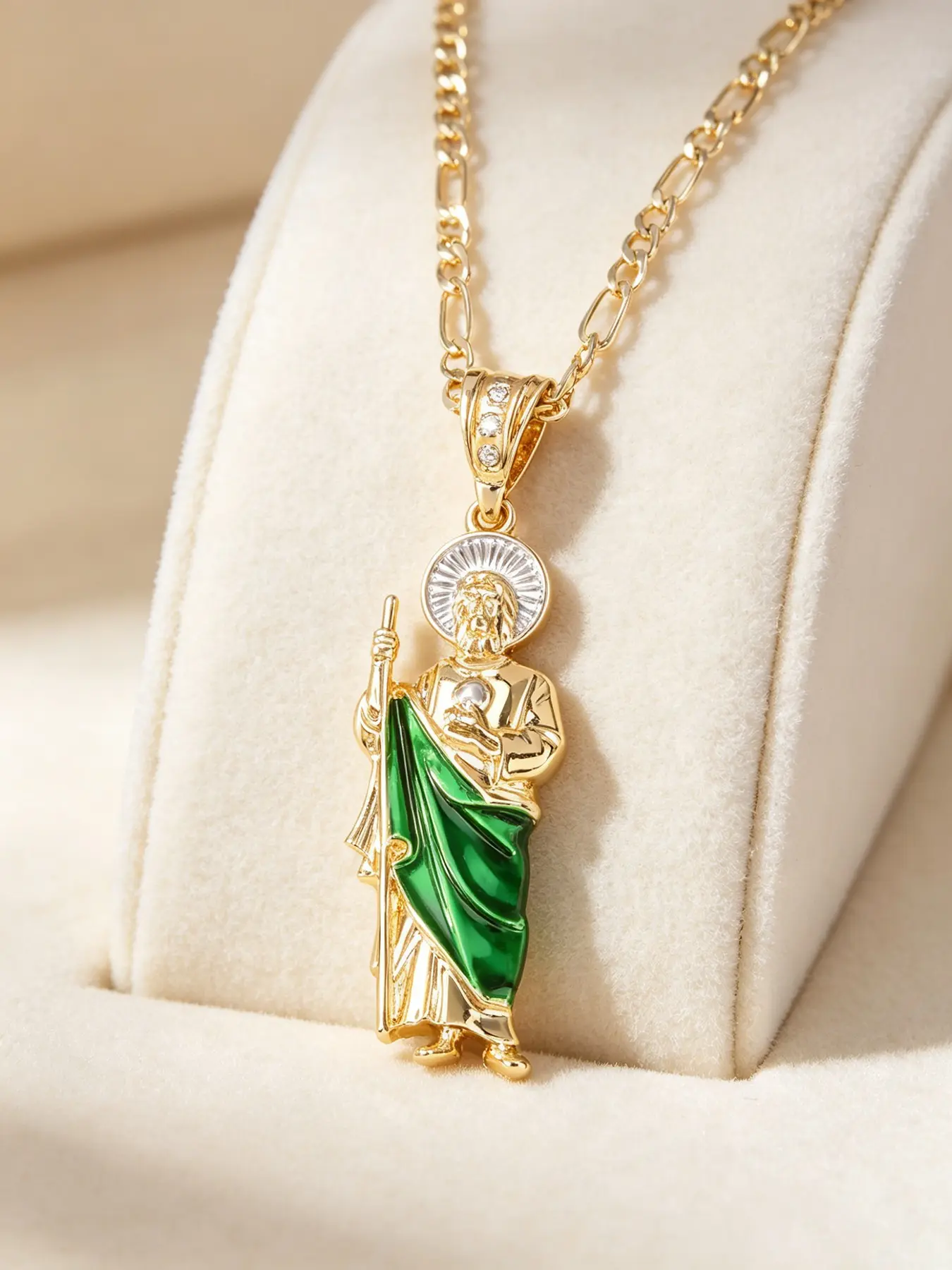 Stylish Saint Jude Pendant Necklace, Unisex Fashion Accessory, Perfect Holiday Gift, Unique Personalized Jewelry for Men and Women, Exquisite Jewelry Gift, Cross Charm Necklace, Religious Jewelry, Faith Necklace, Cross Necklaces
