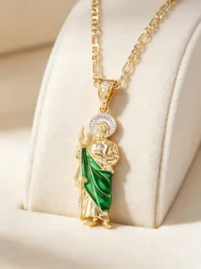 Stylish Saint Jude Pendant Necklace, Unisex Fashion Accessory, Perfect Holiday Gift, Unique Personalized Jewelry for Men and Women, Exquisite Jewelry Gift, Cross Charm Necklace, Religious Jewelry, Cross Necklaces