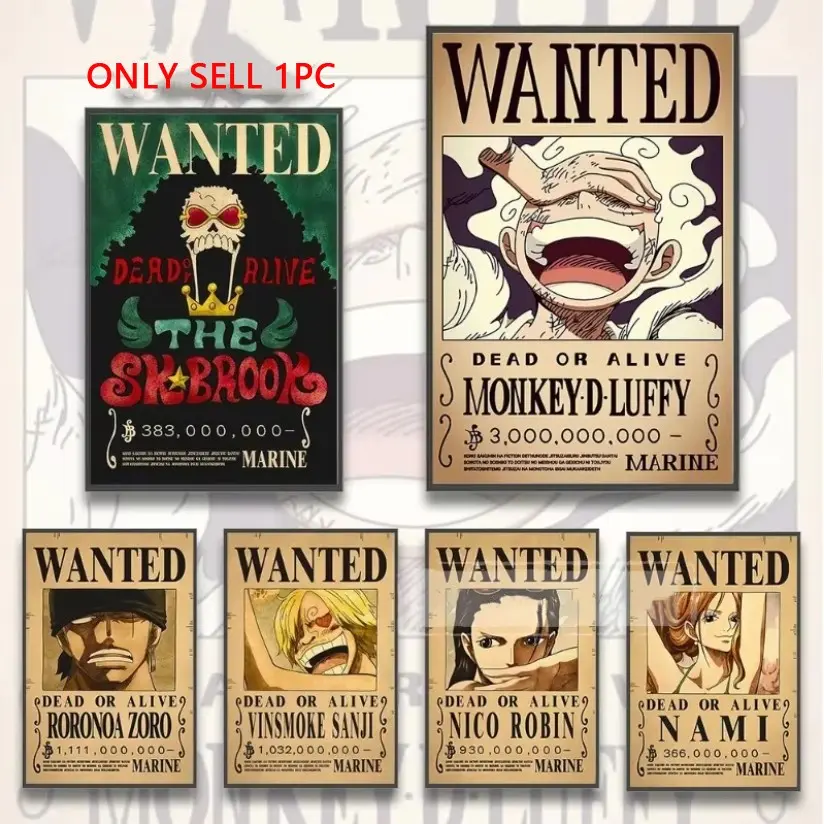 1pc Unframed One Piece Canvas Poster Bounty Order Luffy Wallpapr Ace Figures Nami Home Decoration Painting Anime Zoro Wall Art Sanji (21 styles to choose from)
