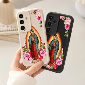 Virgin Mary flower Soft&Flexible TPU Silicone Phone Case For Galaxy S26 Ultra S25 Edge S24 FE S23 S22 S21 Plus A13 A14 A15 A16 A17 A33 A34 A35 A36 A52 A53 A54 NOTE20 Durable |   Shockproof |   Full Camera Protection |   Anti-Fin,Halloween,Horror,Character