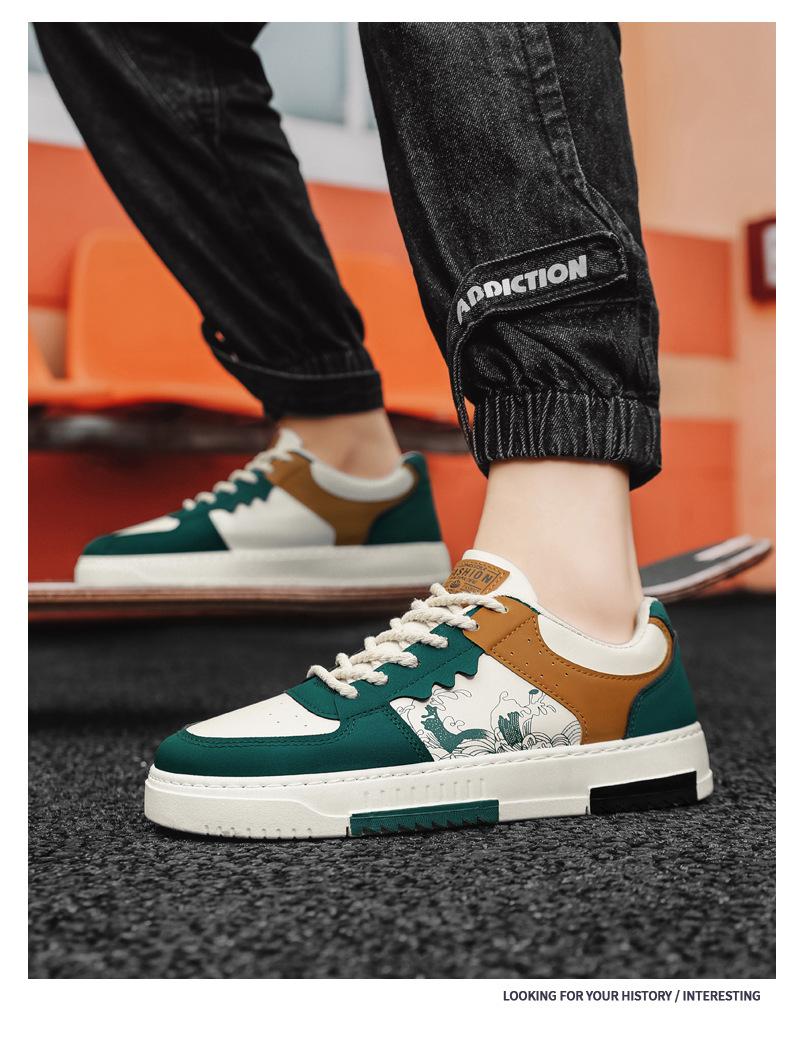 Plus-size men's shoes 2026 new spring sneakers, trendy versatile soft-soled sports casual white shoes