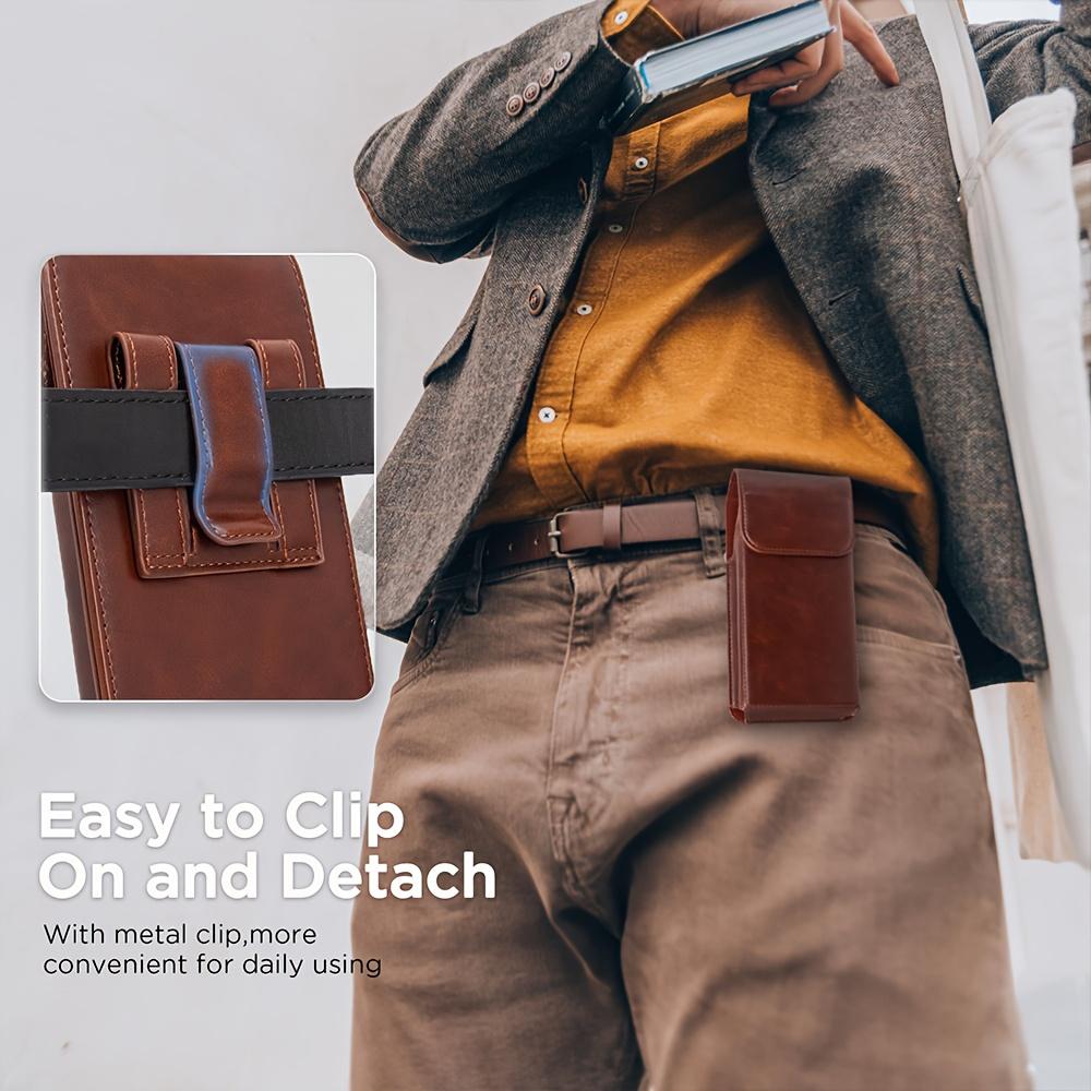 Men's Premium Faux Leather Phone Case with Belt Clip - Durable, Lightweight Wallet Pouch for Secure Phone Storage, Adjustable Strap, Perfect for Everyday Use and On-the-Go Carry, Minimalist Design, Wallet Accessories, Pu Leather Cover