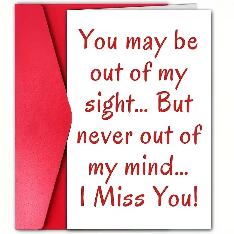 Romantic 'i Miss You' Greeting Card, High-Quality Paper, Includes Envelope, Ideal for Friends, Lovers, Family, Special Occasions
