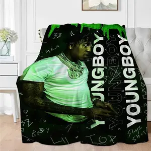 YoungBoy Never Broke Again Rap Artist Throw Blanket - Soft Flannel Blanket for Living Room, Bedroom, Office