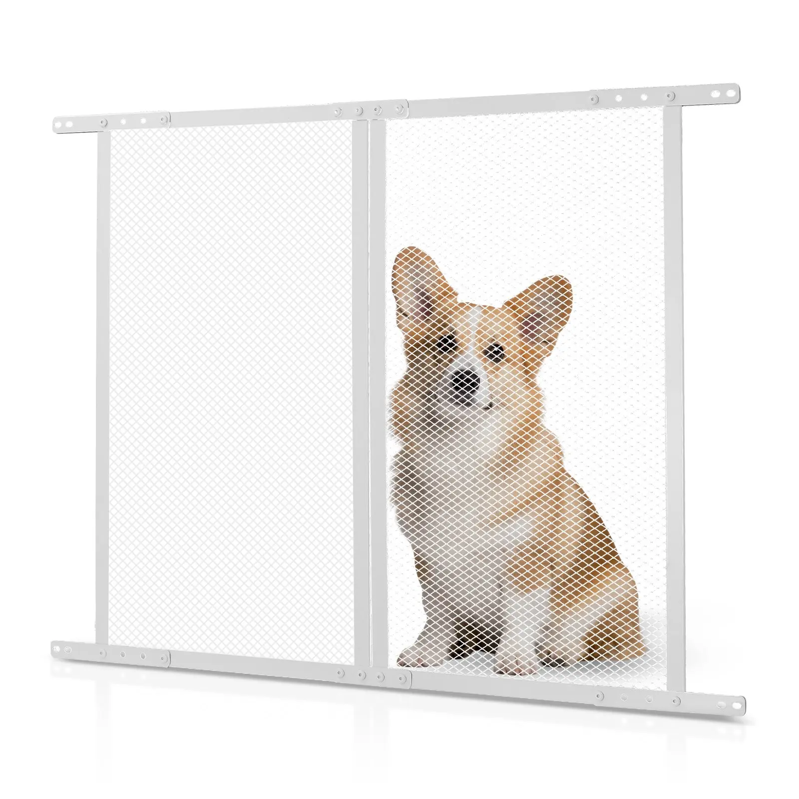 VEVOR RV Screen Door Protector, 24 x 26 inch Door Grille, Easy to Install and Disassemble, Reinforced Breathable Protective Mesh, Aluminum Alloy Camper RV Entry Protector for Pet Protection, White