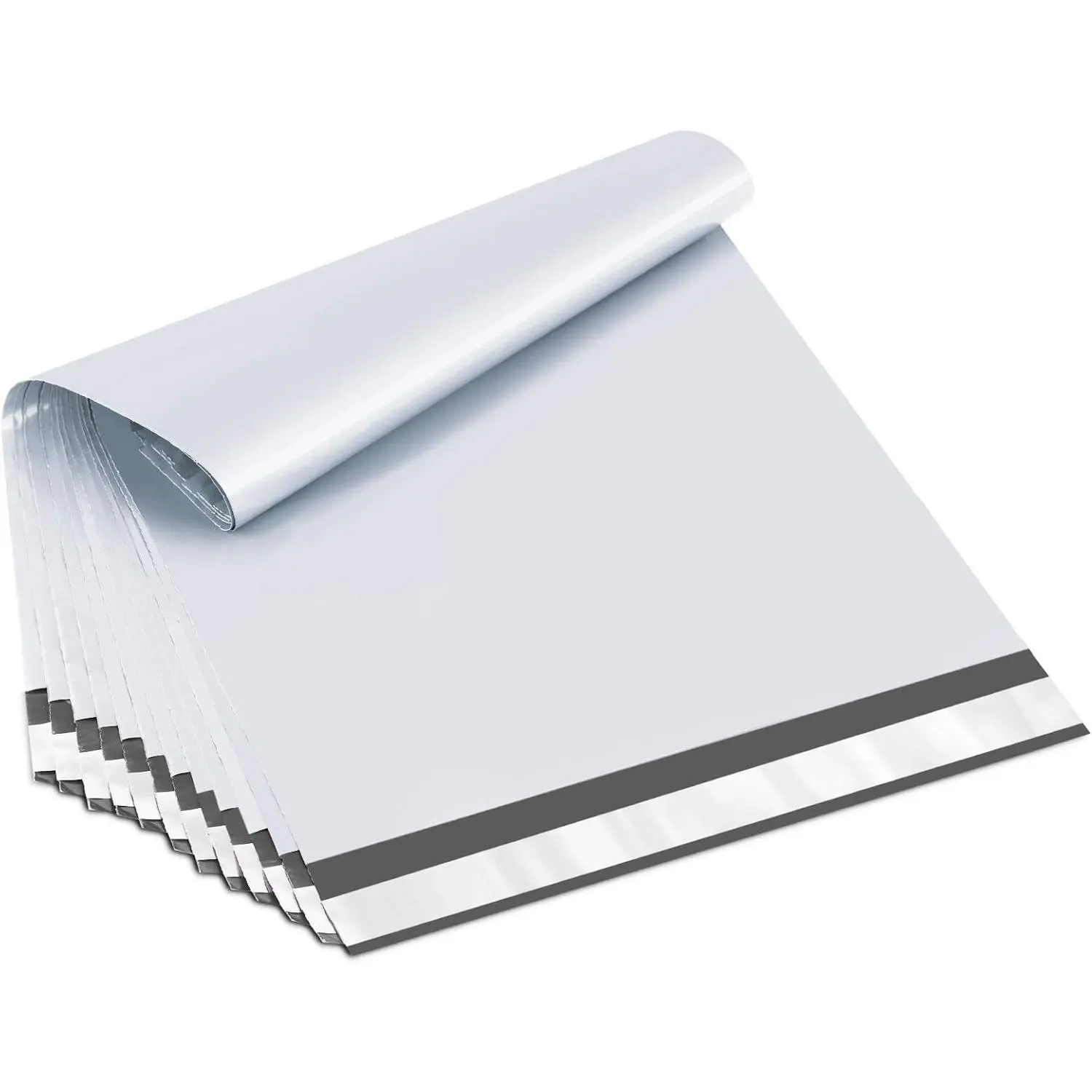 Poly Mailers 12x15.5 Inch White 100 Pack Medium Shipping Bags #5 Strong Thick Mailing Envelopes Self Sealing Adhesive Waterproof and Tear Proof Boutique Packaging Postal for Clothing