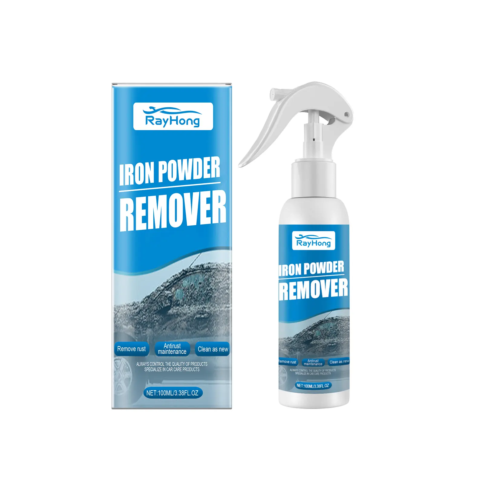 Rayhong Car Iron Powder Rust Removal Spray Anti-Rust Rust Remover Car Supplies Decontamination Rust Remover Cleaning Supplies
