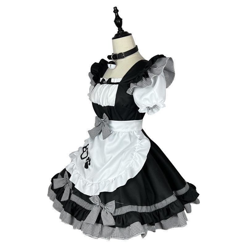 Classical Maid Cosplay Costumes Lolita Cat Girl Plus Size Apron Maid Outfits Anime Black White Cute Girl Party Princess Dress