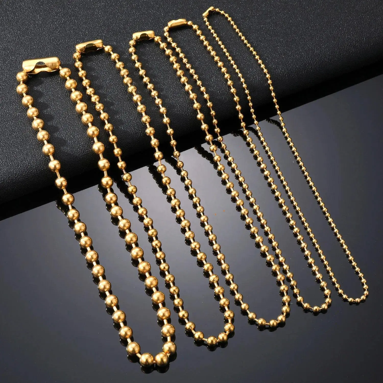 Classic polished ball‑chain necklace for men, available in gold and silver finishes. Smooth round bead links, sturdy construction, simple minimalist style,perfect for streetwear layering and everyday matching.accessories for men,gifts for men,womens gifts