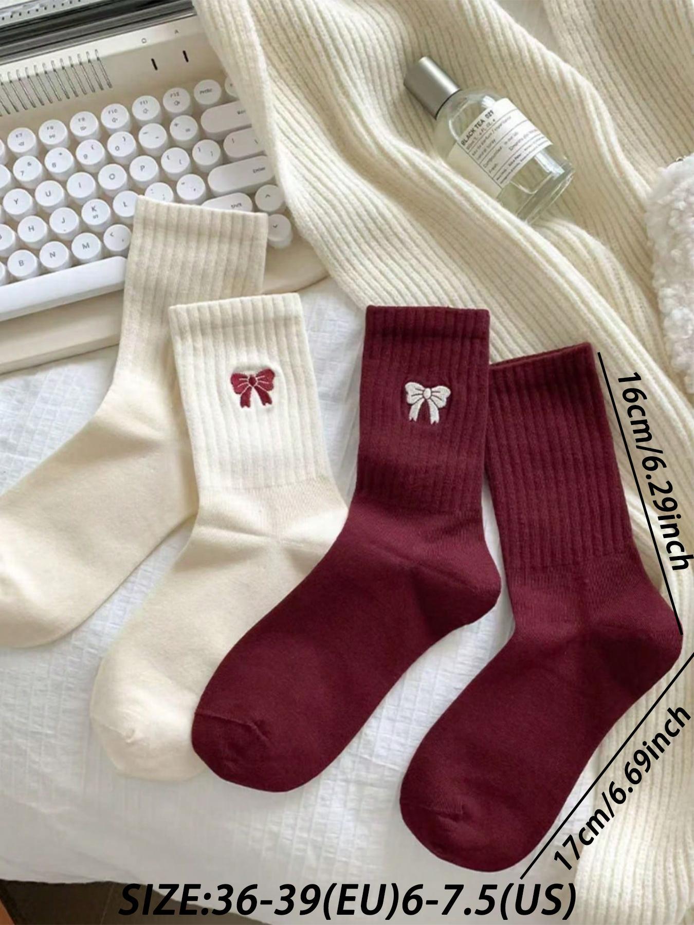 Women's 5 Pairs Colorblock Stripped & Star Print Crew Socks, Sock Set, Casual Moisture Wicking Socks, Soft Comfy Breathable Socks for All Seasons Daily Wear