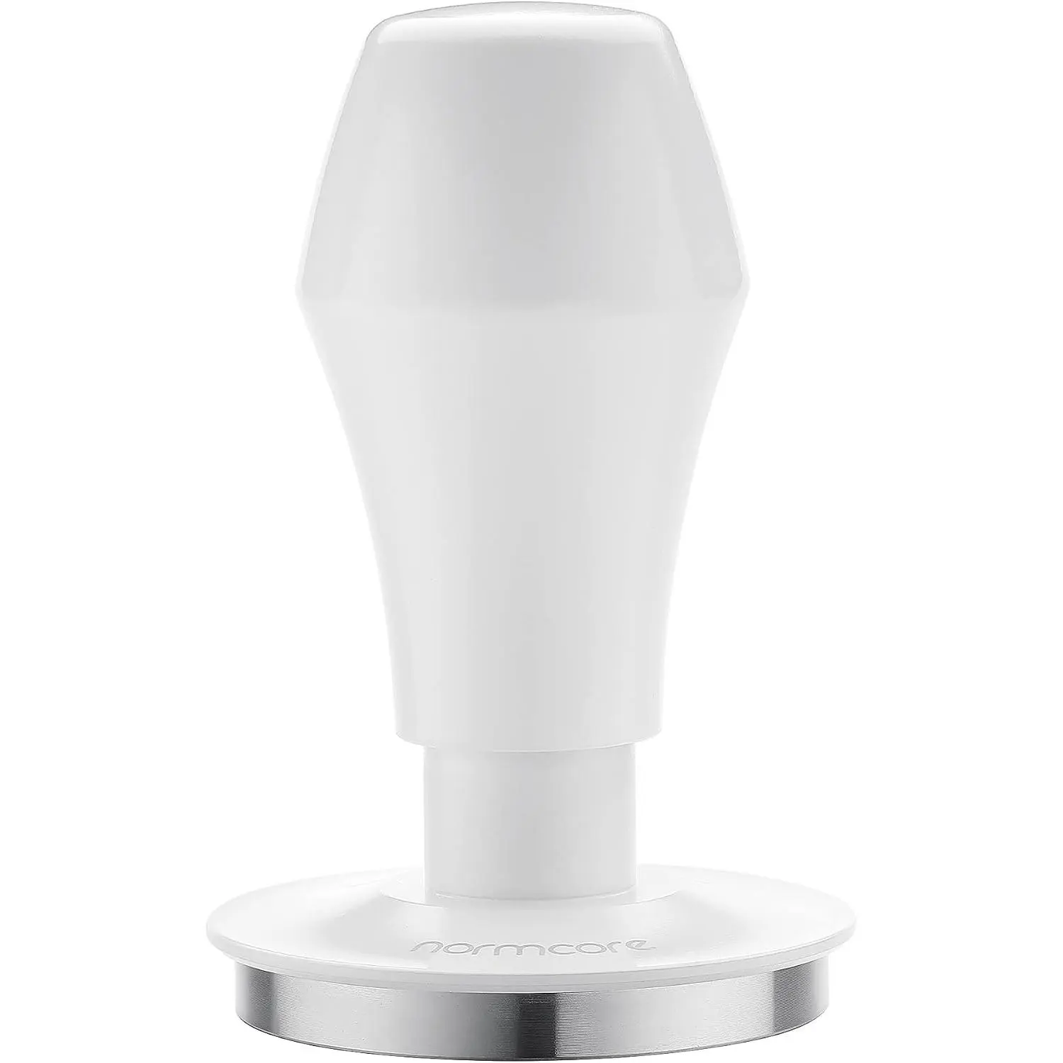 51mm Espresso Coffee Tamper V4, Spring  Tamper With Stainless Steel Flat Base, 15lb / 25lb / 30lbs  Springs, Anodized  Stand, Non-stick coating White