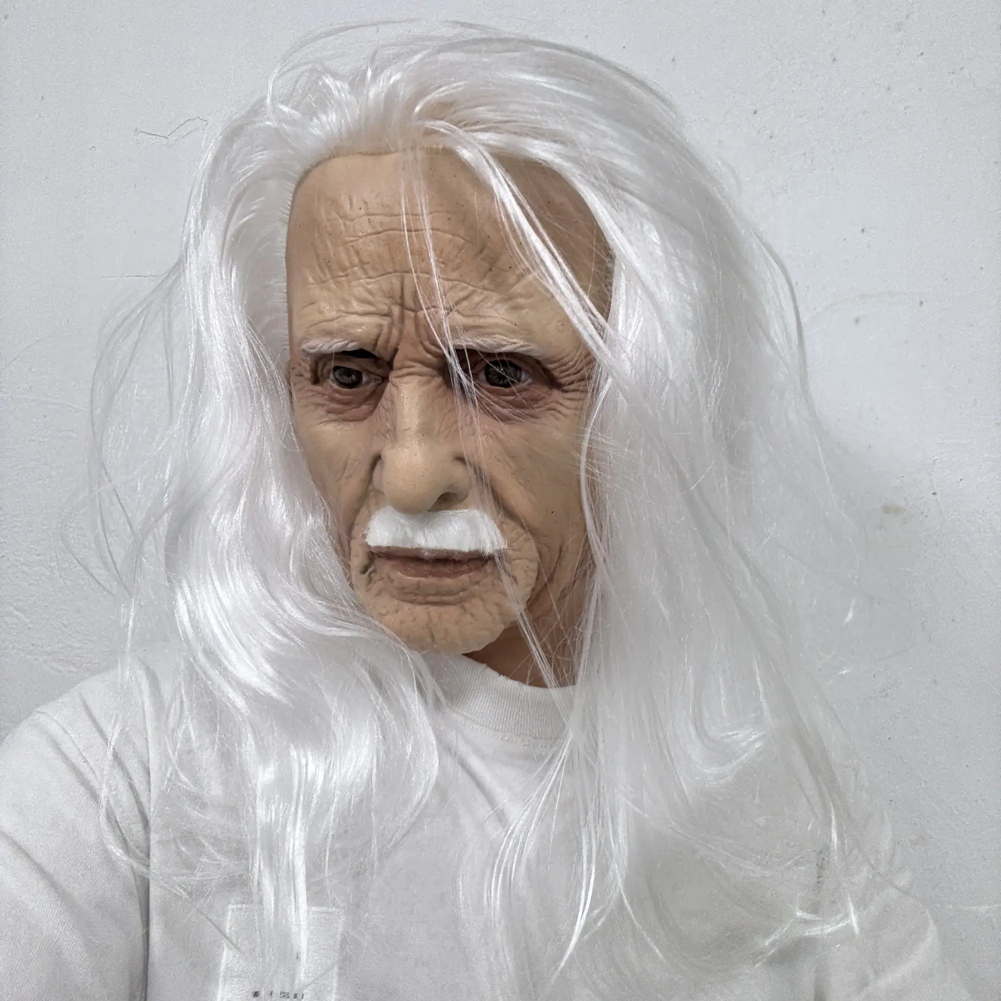 Long Hair Geezer Mask Latex Mask Elderly Mask Creepy Realistic Old Man Masks Party Props Halloween Carnival Masquerade & Prank Masks For Adult, Party Event Props, Party Favor, Party Decoration Supplies #GLOBAL PICKS