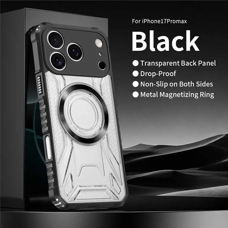 For iPhone 17 Pro Max Magnetic Phone Case MagSafe Magnetic For iPhone 16 Pro Transparent For iPhone 15 Protective Cover Full Coverage DL260810B17