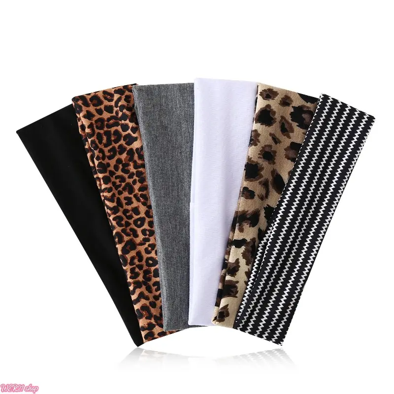 Stretch Athletic Sweatbands - Elastic Fabric, Non-Slip Anti-Slip Wrap, Wick Sweat Sports Headbands for Gym, Running and Daily Fitness Training