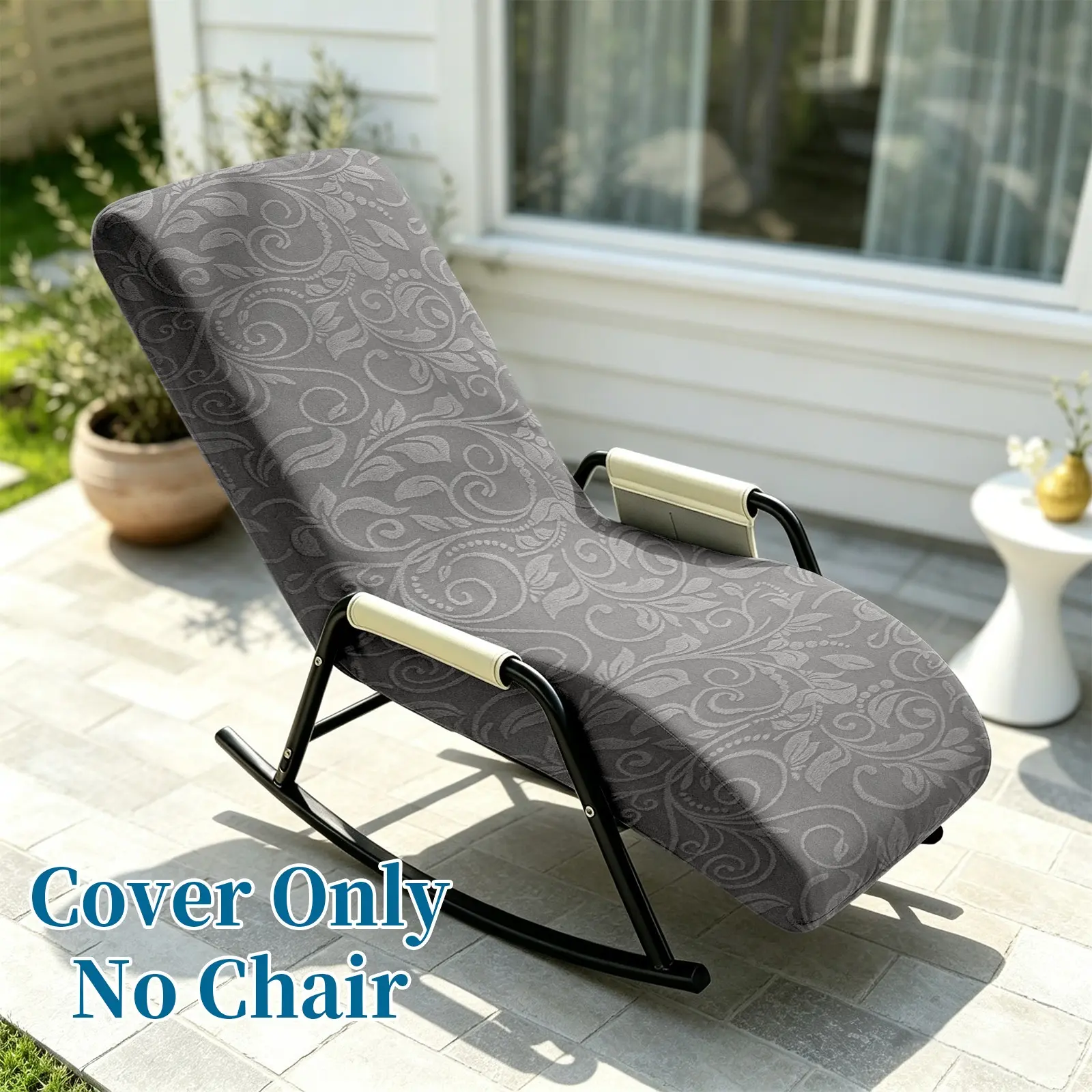 220gsm Thick Stretch Rocking Chaise Lounge Slipcover, Elastic Recliner Chair Protector, Washable Cover, Only Cover, Chair Not Included