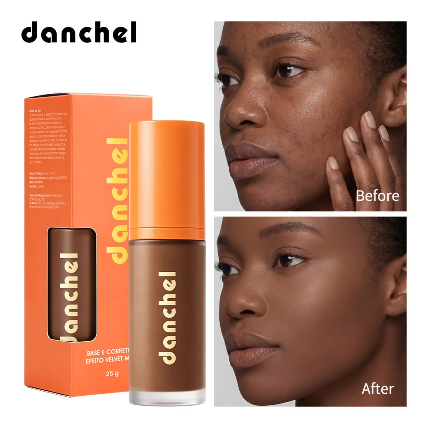 Two-In-One Matte Concealer Foundation Liquid, Long-Lasting Coverage, Smooth Finish, Ideal for All Skin Types, Easy Application