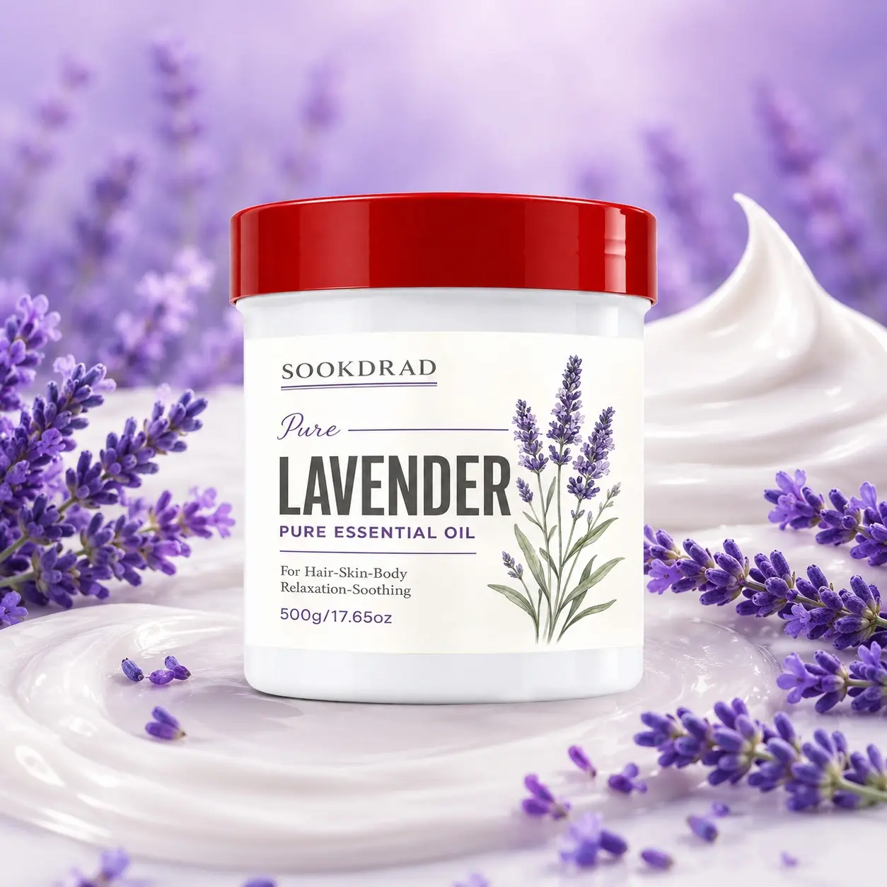 Pure Lavender Essential Oil, Soothing, Relaxing, For Hair, Skin, Body, 500g