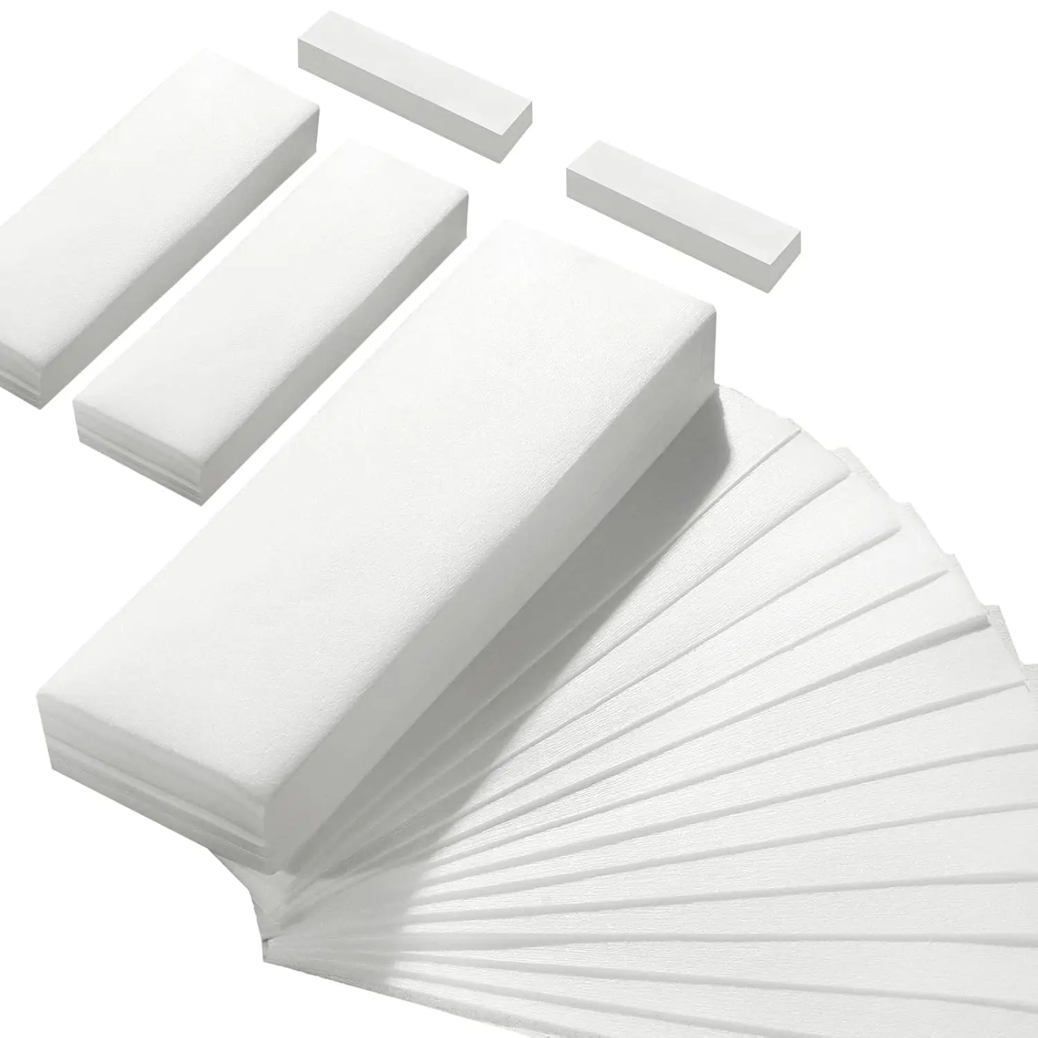 Non Woven Wax Strips Bulk Pack (500 Count) - Multi-Size Effortless Body Care Waxing Paper for Face & Body Hair Removal, Effortless Wax