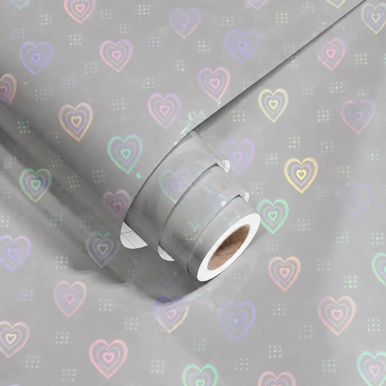 Transparent Holographic Self-Adhesive Film Roll, Waterproof, Easy Peel, Ideal for Paper, Crafts, Books, Photos, Cabinets, Drawers, Kids' Classroom Decor, 21x300cm/500cm