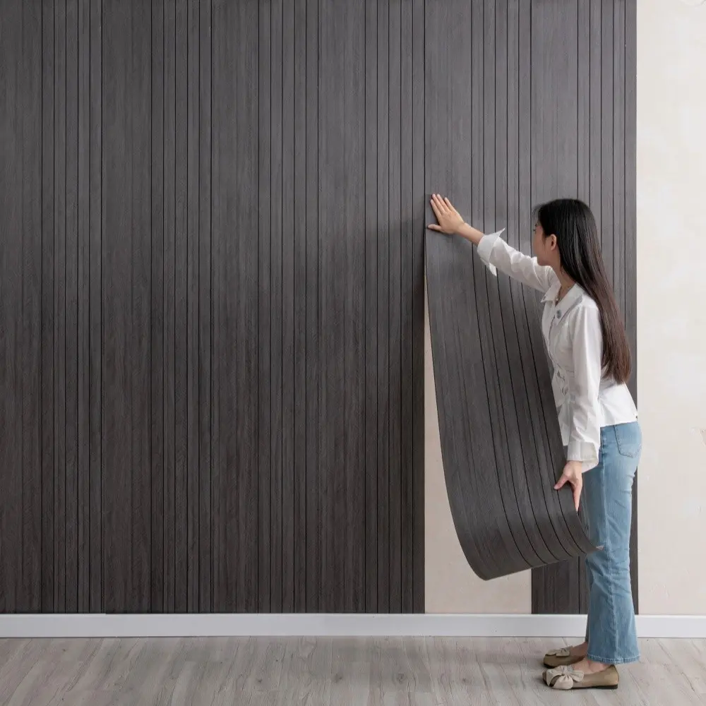 Enhanced 3D Groove Grill Wallpaper Roll, Sticky Adhesive Wallpaper, Self-Adhesive, Waterproof, Soundproof, Easy Clean, Ideal for Kitchen, Bedroom, Bathroom Renovation