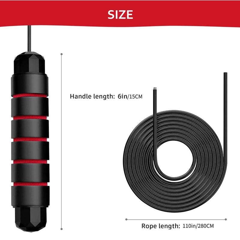 Adjustable Durable Skipping Rope Ball Bearing Lightweight for Adults Kids Home Office Fitness