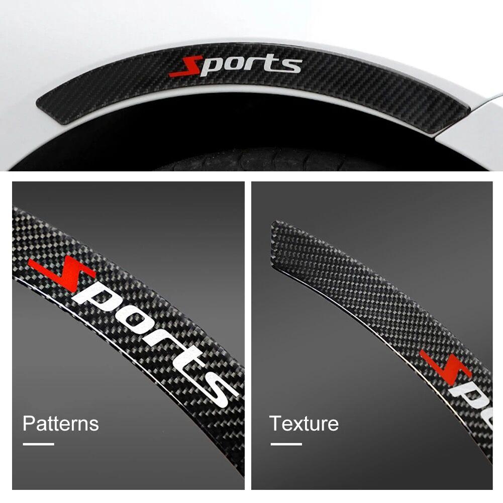 Car Wheel Eyebrow Anti-collision Strip, 4 Counts Carbon Fiber Decorative Strip, Anti-scratch Sticker for Car Wheel Profile, Sticker for Cars, Decal for Cars, Universal Car Exterior Accessories