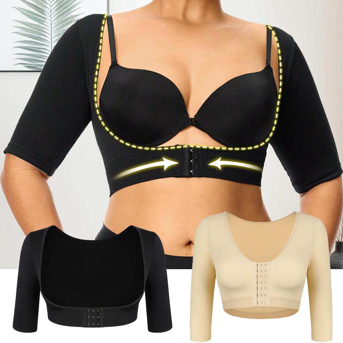 Women's Arm Shaper Post Surgery Compression Top Posture Corrector Shapewear Vest Women Chest Brace Push Up Bra Comperssion Sleeveles Arm Fornt Closure Shaperwear Plus Size XL-3XL