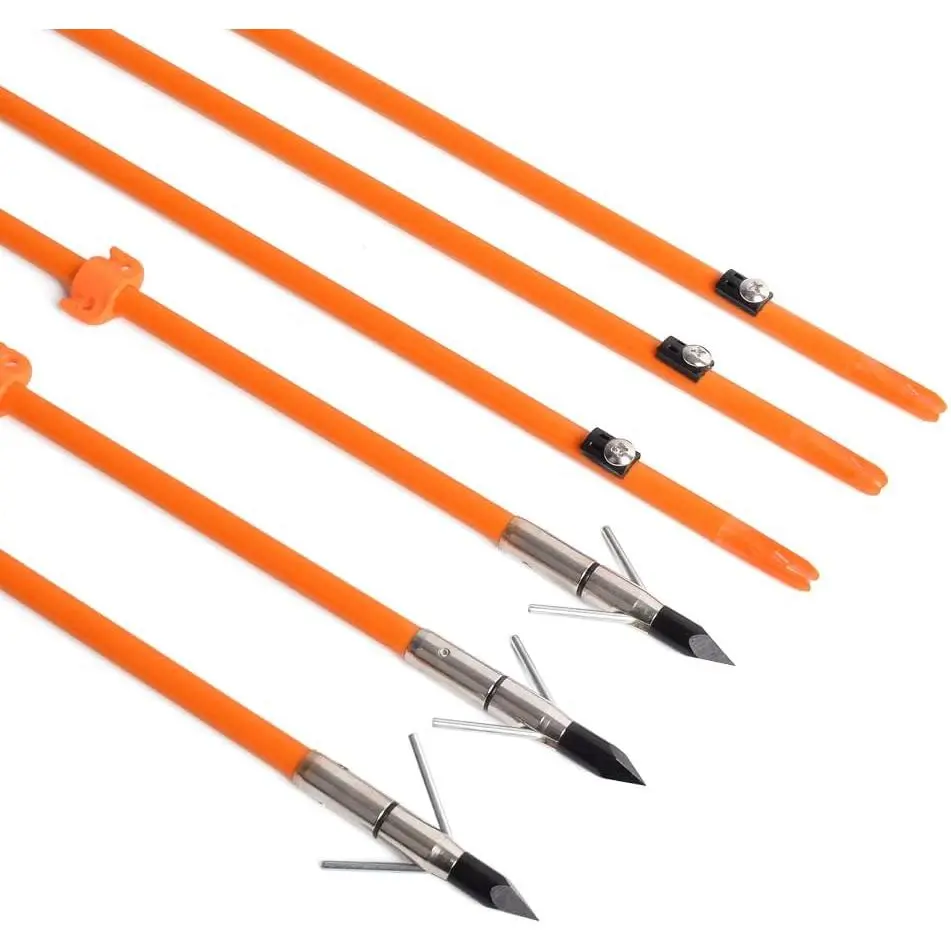 34inch Bowfishing Arrows Fiberglass Solid Arrows with Fish Hunting Broadhead