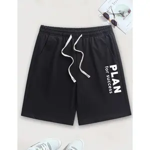 Men’s Motivational Success Quick Dry Shorts, “PLAN for success” Bold Statement Design, Moisture-Wicking Breathable Material with Elastic Waistband, Comfortable Loose-Fit Casual Sport Shorts for Daily Wear, Goal-Driven Style & Urban Streetwear