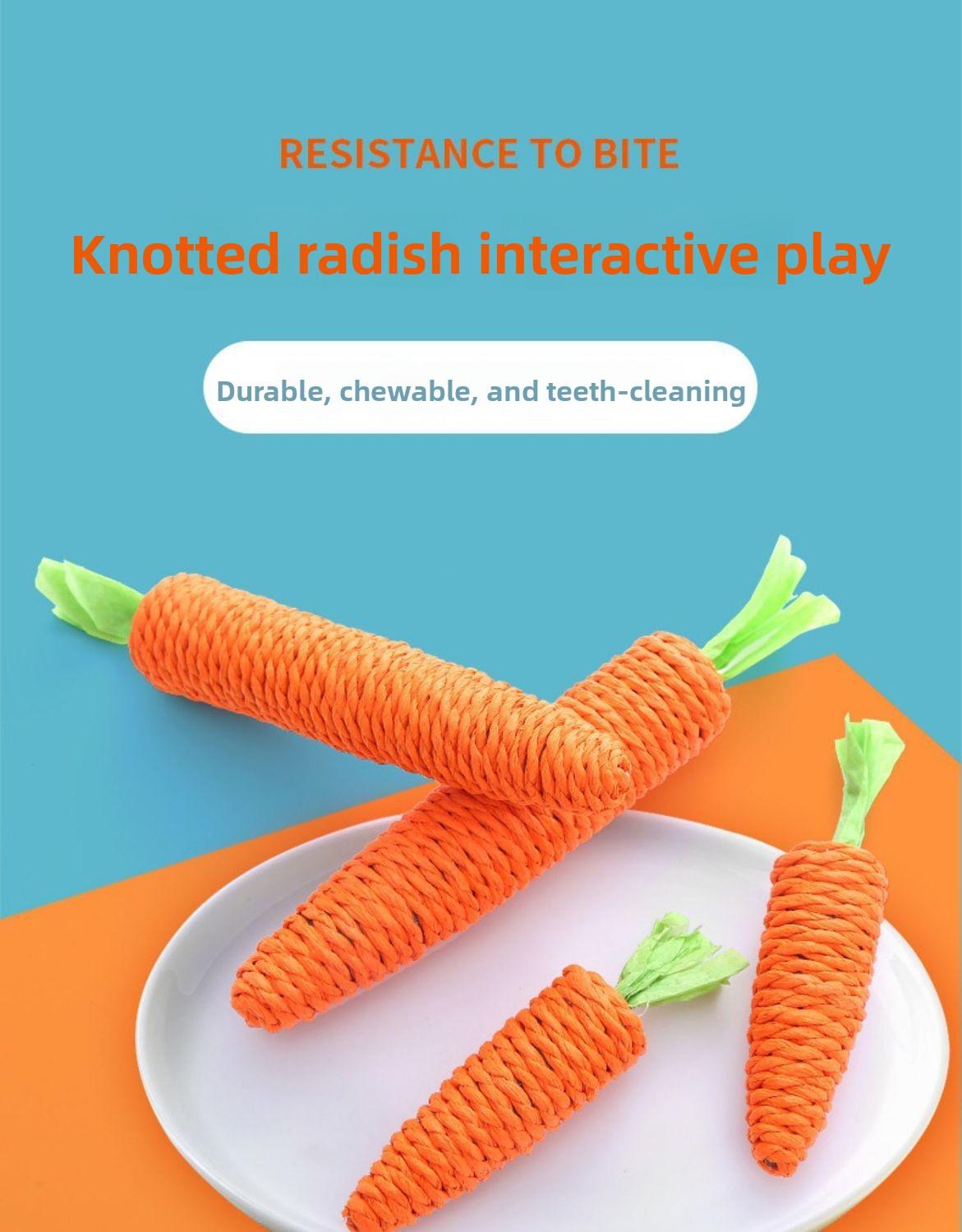 Cat toy paper rope carrot self-entertainment boredom buster chew-resistant cat teaser stick