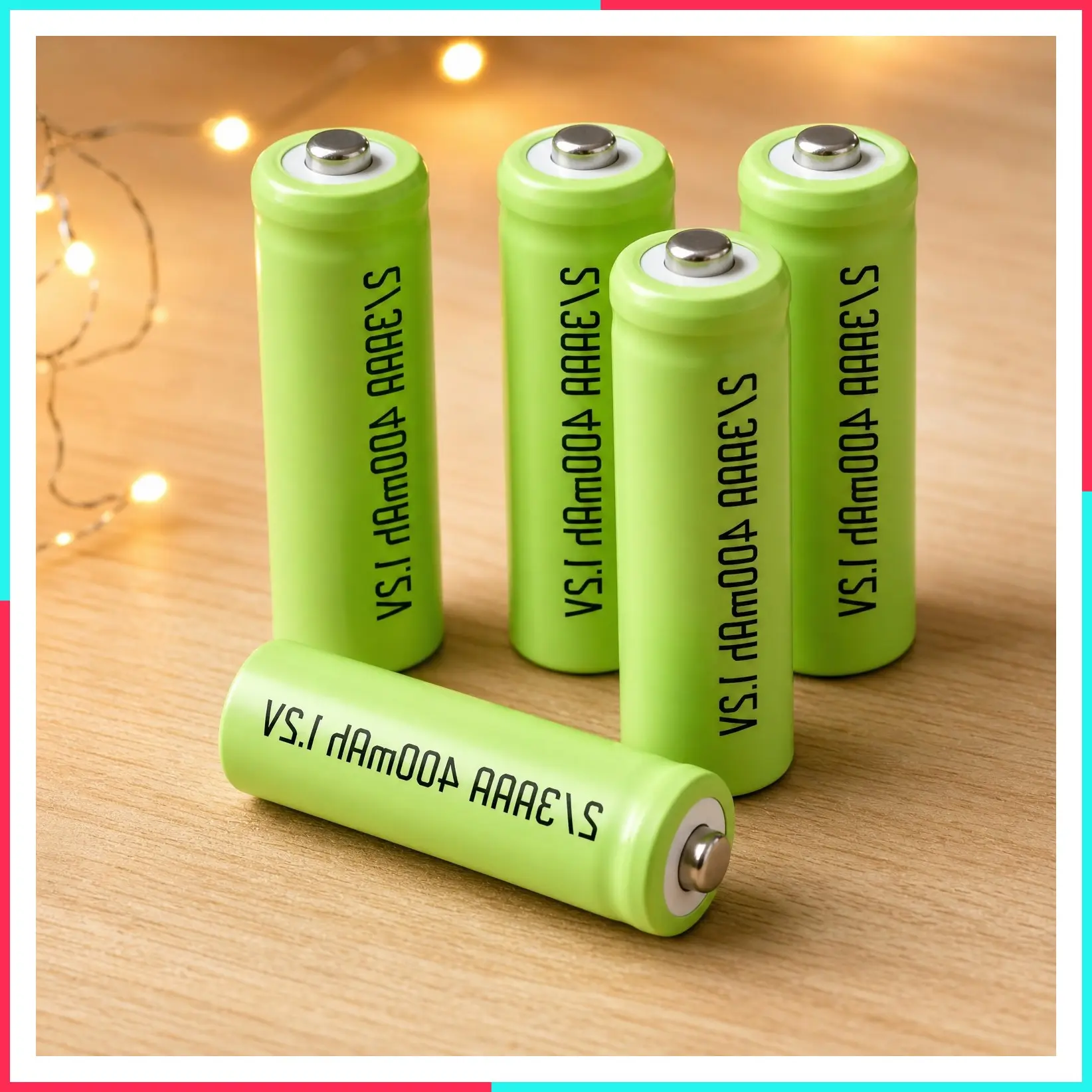 NiMH 2/3AAA Rechargeable Batteries 1.2V 400mAh Button Top 5 Pack (Not AAA Size)