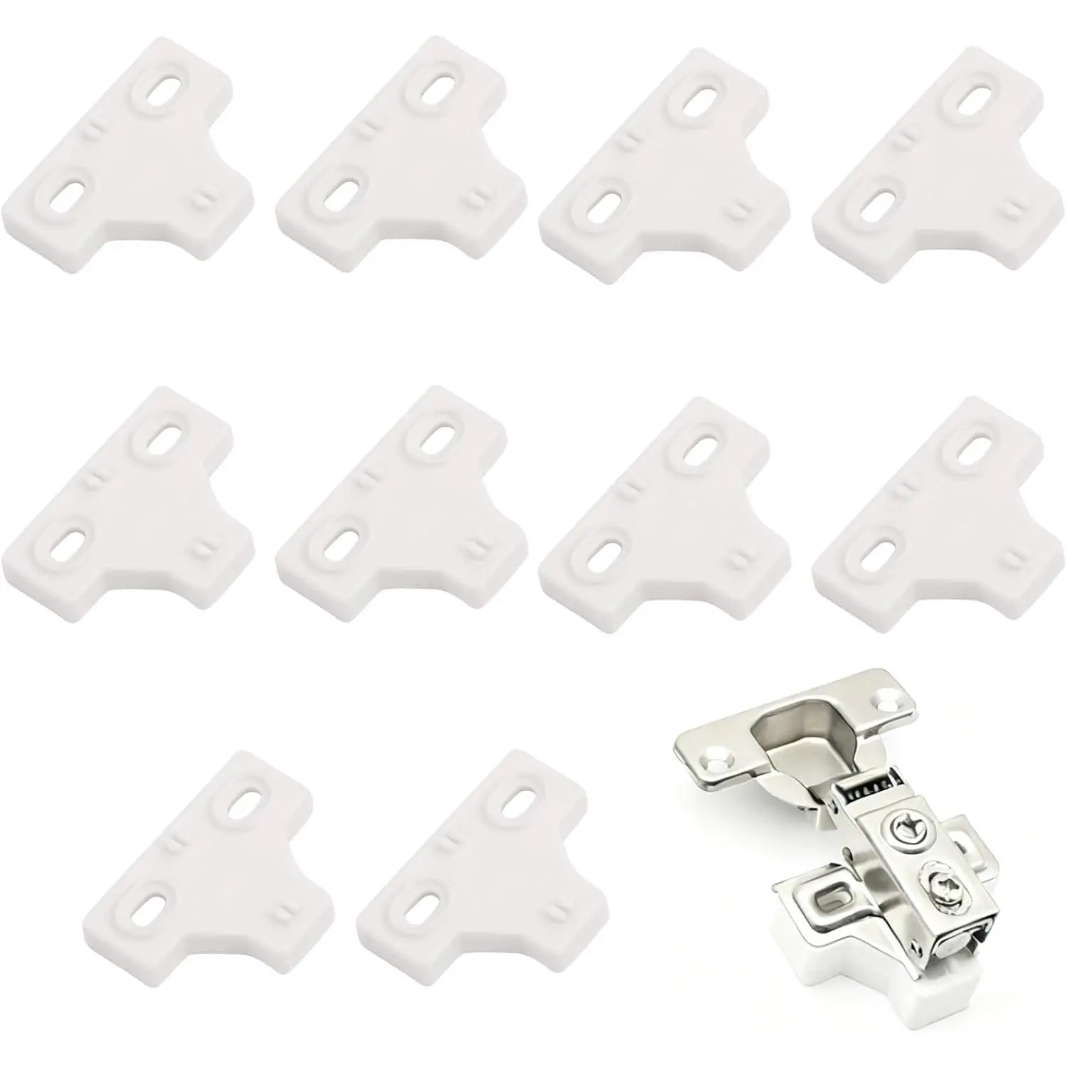 10 count Cabinet Hinge Spacers and Door Gasket Plastic Cabinet Spacers for Alignment and Quiet Closing Door Hinge Restrictor and Buffer