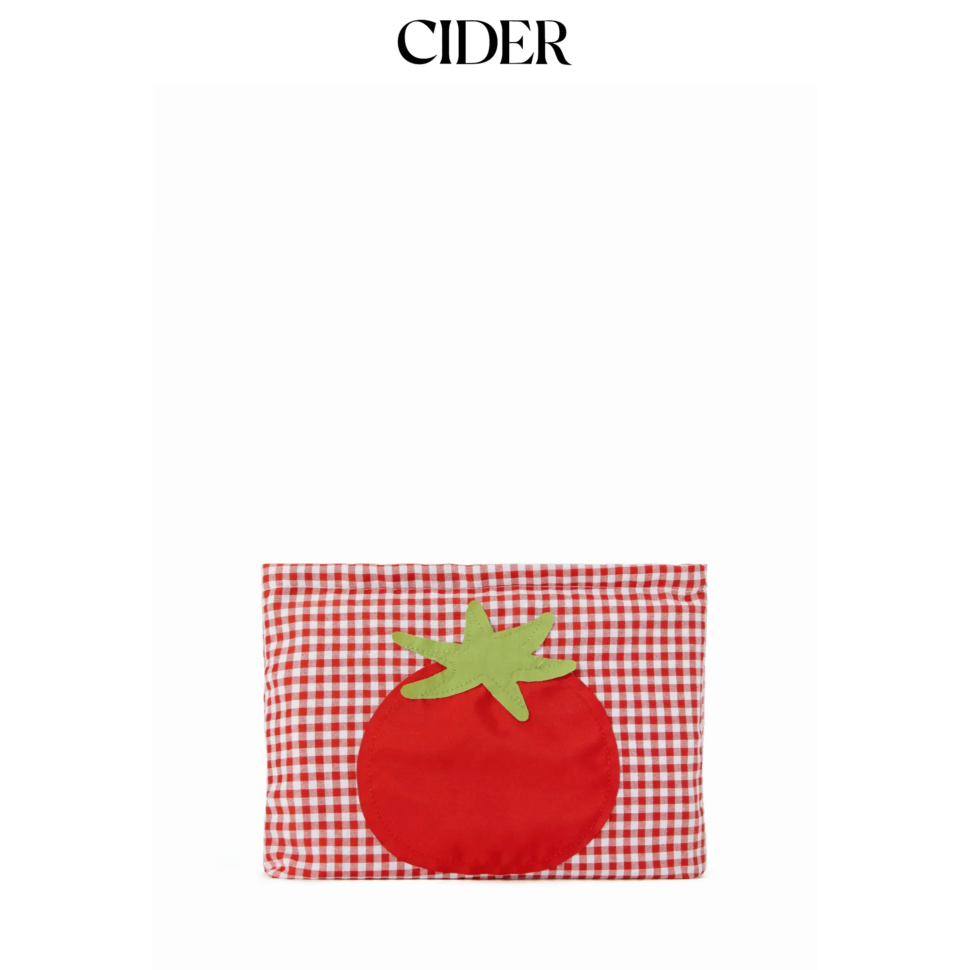 Cider TOMATO PATTERN PLAID MAKEUP BAG