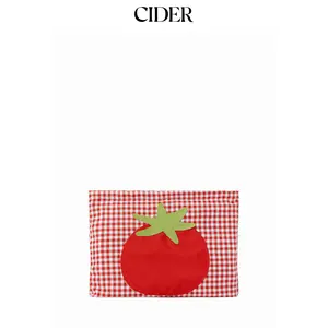 Cider TOMATO PATTERN PLAID MAKEUP BAG