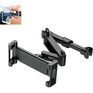 Tablet Holder for Car, 1 Pack iPad Headrest Mount for 5.3-12.9" iPads/Phones, 360° Adjustable Rotating Car Tablet Mount, Upgraded iPad Mount, Road Trip Essentials (Black)