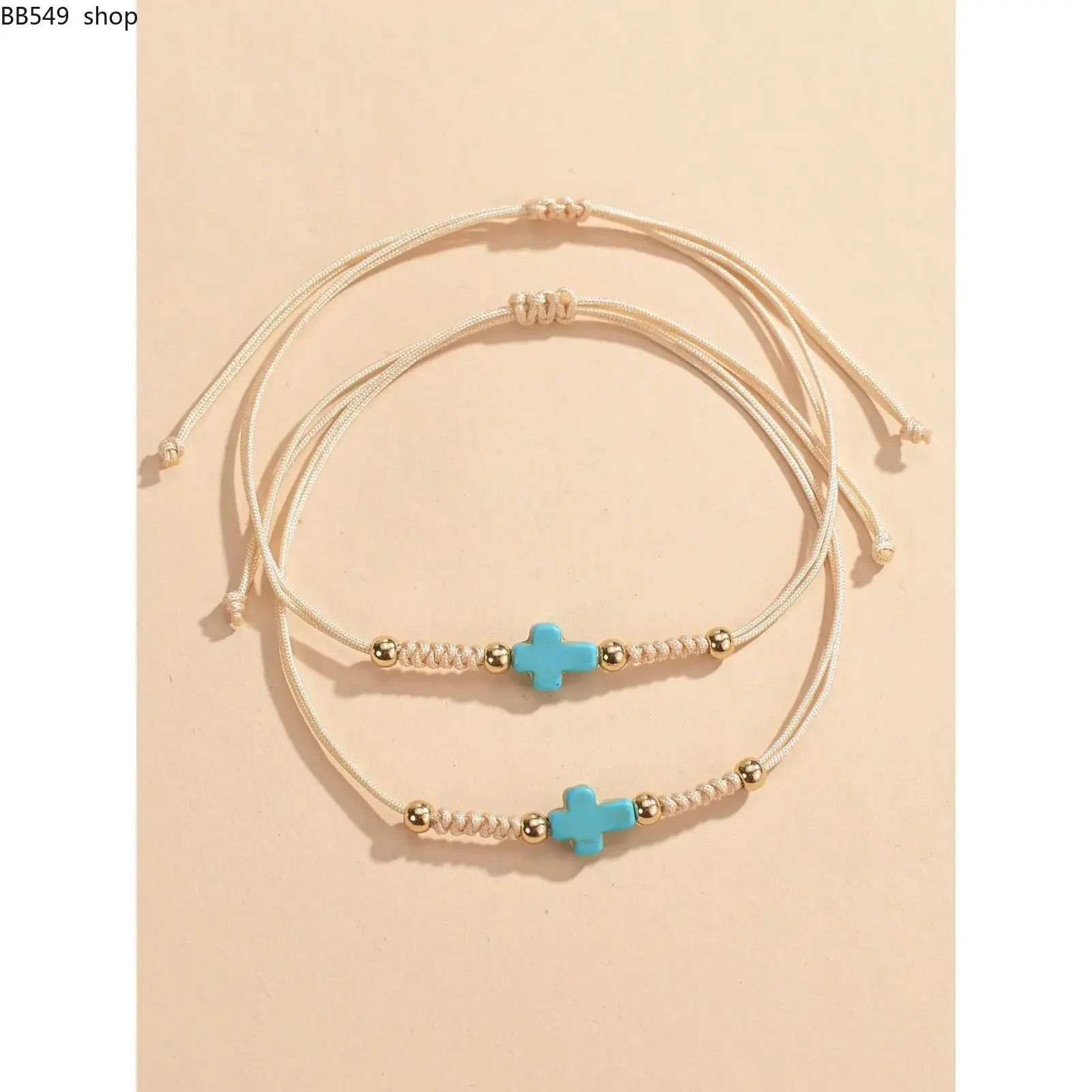 2pcs Boho Style Turquoise Crown Charm Decor Beaded Exquisite High Quality Bracelet, Fashionable Adjustable Strap Jewelry for Women, Premium Bracelet