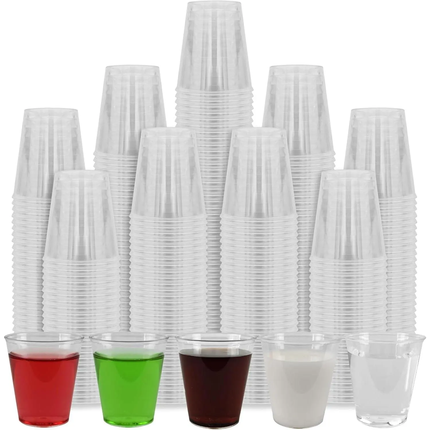 200pcs 1.5oz Mini Hard Clear Disposable Plastic Shot Glasses Sauce Cups for Samples Tasting Restaurants Festivals Parties Catering & Events
