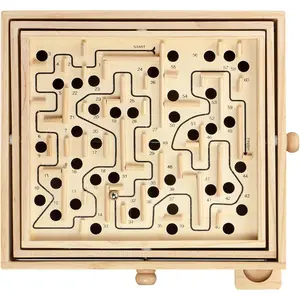 Wooden Labyrinth Marble Maze Game, Large 12.75" x 11.5" Tilt Maze Game Board with 60 Waypoints and Marble Balls Included, for Kids and Adults 6 Years and Upfidget toys