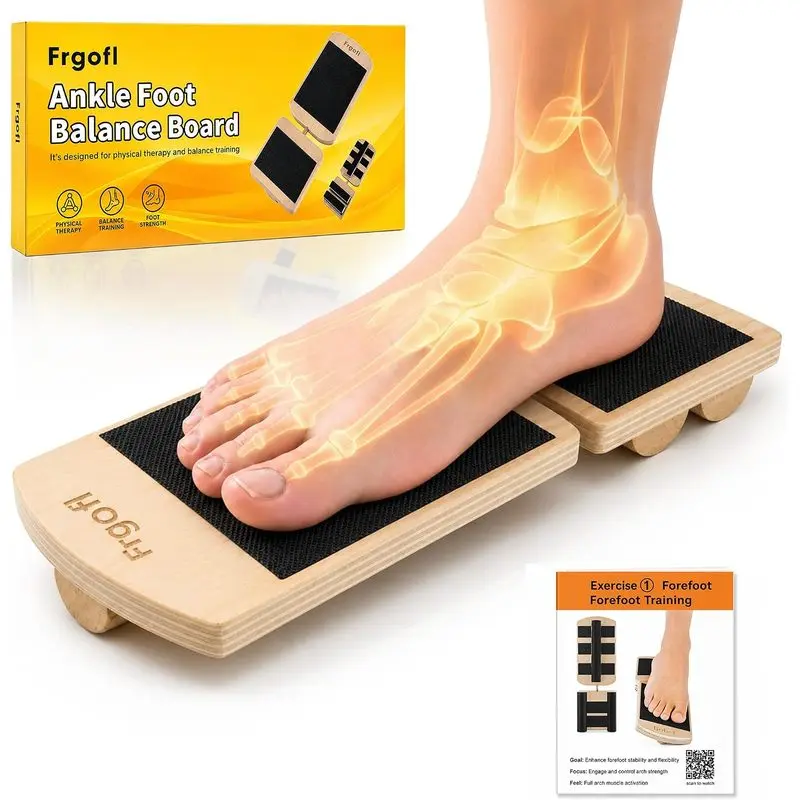 Outdoor sports Adjustable Balance Board for Ankle Strengthening & Stability |   Recovery for sprains & plantar fasciitis. Includes video guide for single leg training. Adjustable stability board.