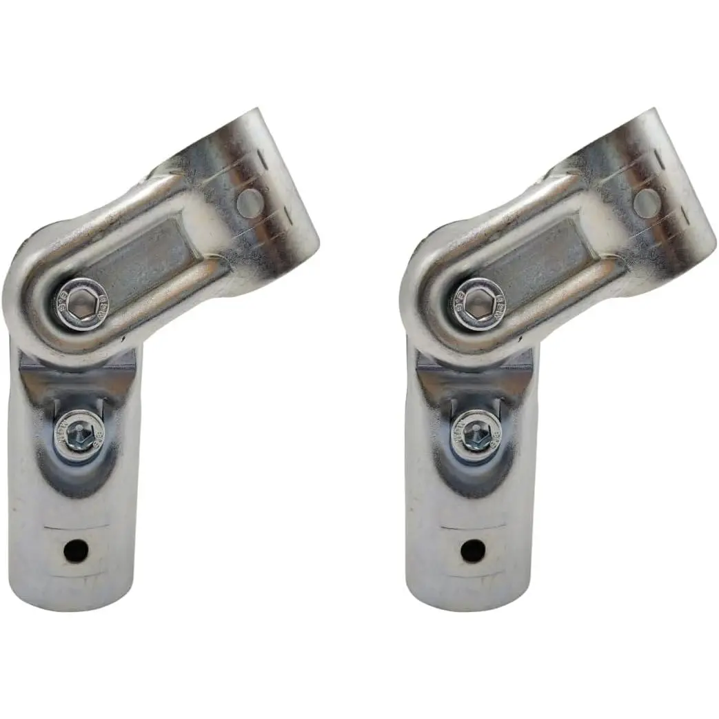 2 Pcs Adjustable 2-Way Pipe Clamp,Fit for 1 Inch (25.4 mm) OD Steel Pipe,Chain Link Fence Clamps, Steel End Rail Clamps, Galvanized Fence Pipe (Bolts/Nuts Included) for DIY Rack, Shelf and Cart