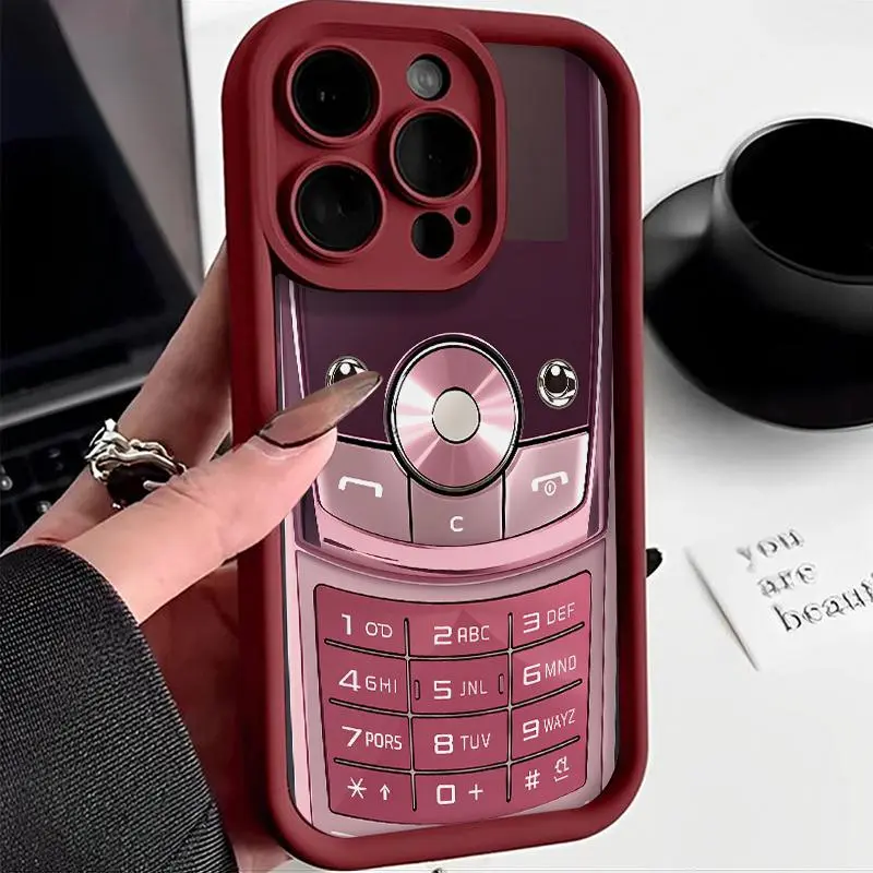 Vintage Y2K Flip Phone Mirror Effect Phone Case, Retro Silver Shimmer Style for Galaxy S25 S24 S23 S22 S21 Plus FE Ultra and iPhone 17 16 15 14 13 Pro Max Gift