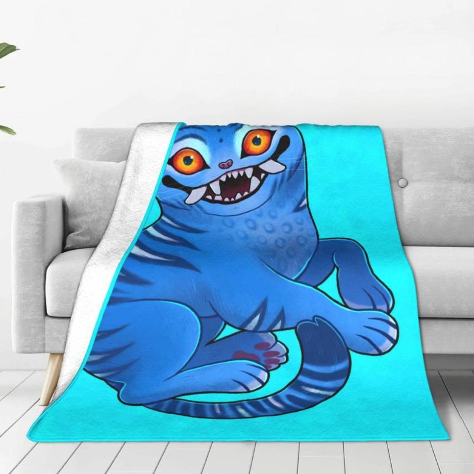 Derpy Tiger Warm Soft Blanket Kpop Demon Hunters Students Plush Throw Blanket Print Couch Chair Flannel Bedspread Sofa Bed Cover  Halloween gift DreamyDwell Textiles