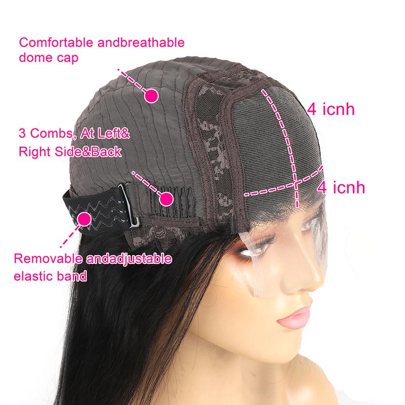 Bling Hair Curly Wigs Pre Plucked Natural Hairline Transparent Lace Wig 13x4 HD Lace Frontal Human Hair Wigs Kinky Curly 30 Inches 4x4 Lace Closure Brazilian Remy Hair Wig for Women 180%