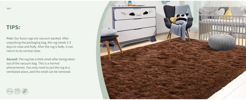 Super Soft Fluffy Rug for Bedroom, Modern Shaggy Fuzzy Kids Rugs for Living Room, Plush Indoor Nursery Home Decor Dorm Carpet with Non-Slip Bottom, 3 X 5 Feet