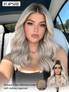 Topshe Holy Grail Mono Lace Front Wig, Root Melt Ash Platinum Blonde Loose Wave Curly Wig, All Day Comfort Hand Tied Mono Net, Beginner & Budget Friendly, Natural No Filter Real Scalp Look, Wedding Photoshoot Daily Casual Hair Wig