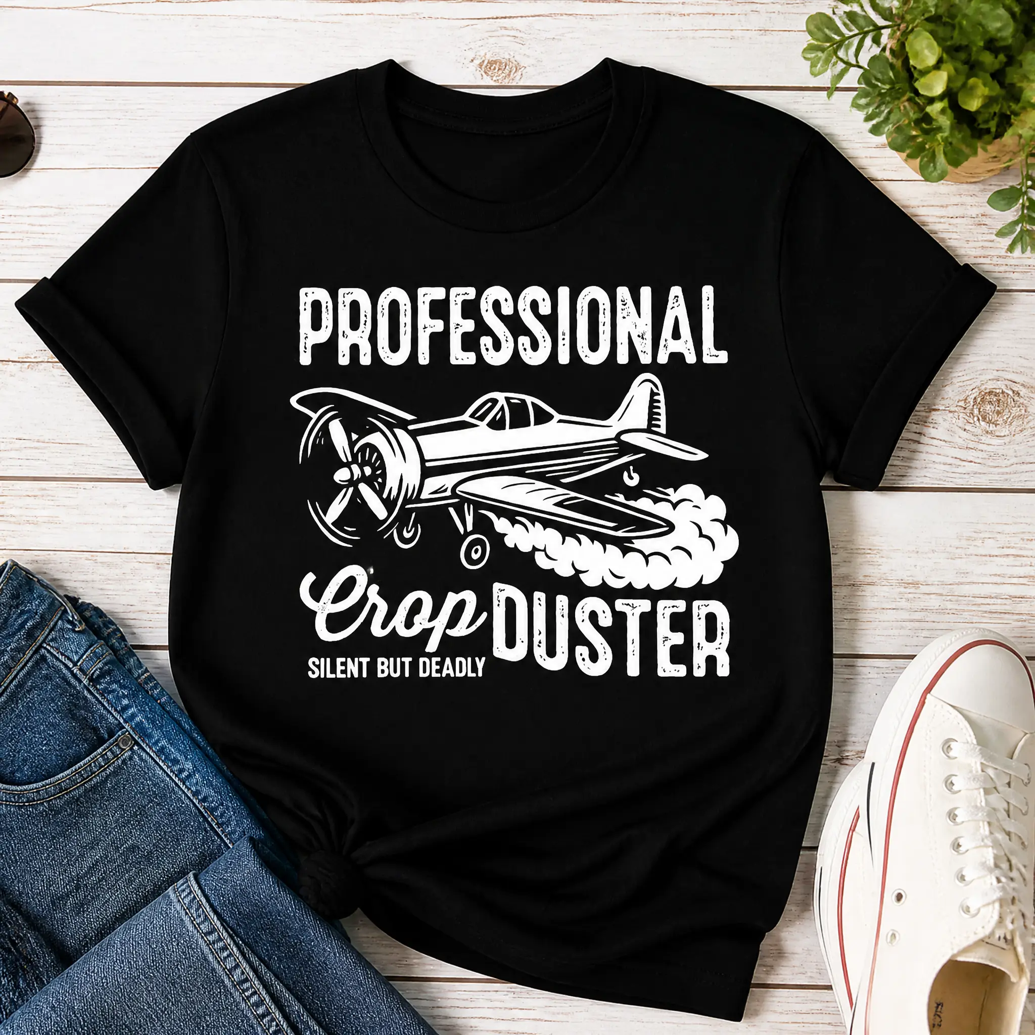 Professional Crop Duster Funny T-Shirt, Silent But Deadly Sarcastic Men Tee,Vintage oversized tshirt