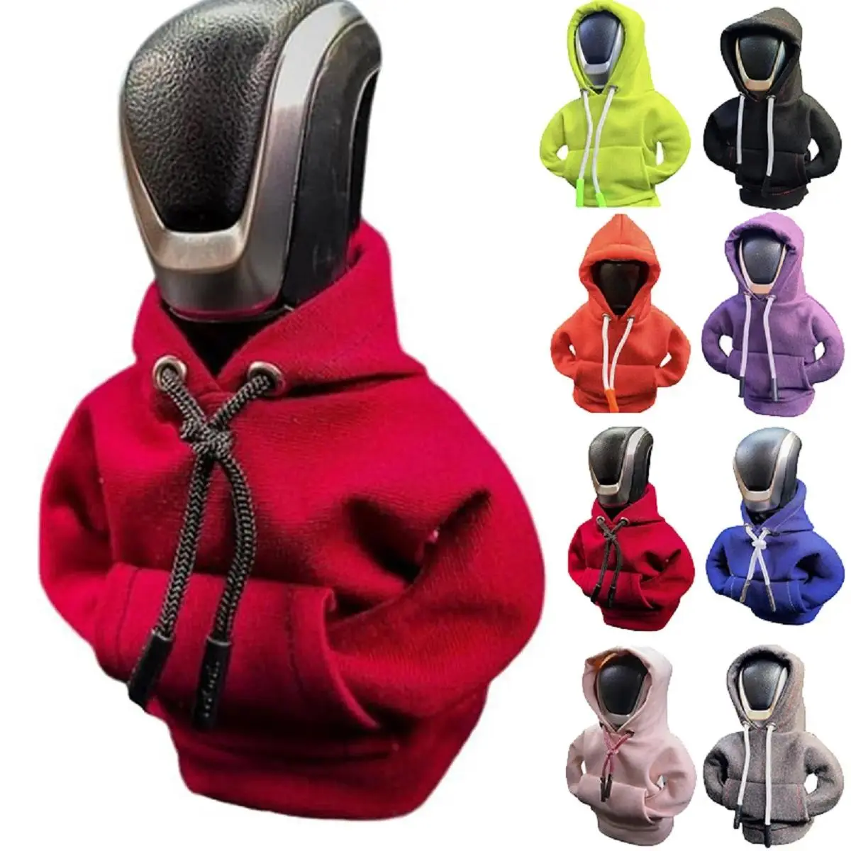 Universal Car Gear Shift Hoodie - Soft Cotton Material, Fun and Cozy Shifter Knob Cover, Car Stuff Auto Accessories for Interior Decor