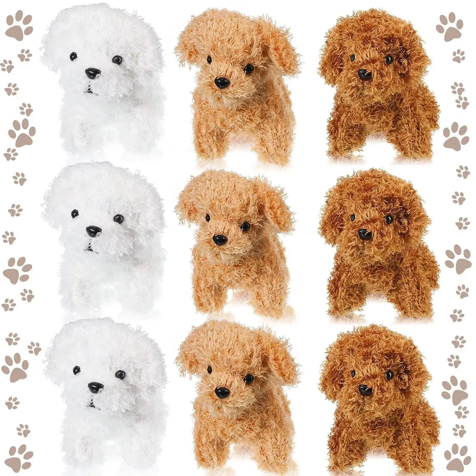12-24PCS Teddy Dog Plush Toys Stuffed Puppy Dogs Soft Poodle Doll Animal Pet Toy for Adopt a Puppy Party Favors Birthday Gifts